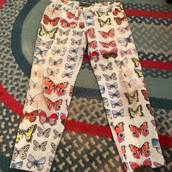versace butterfly pants